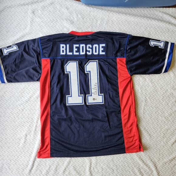 Drew Bledsoe Autographed Buffalo Bills Football Jersey Size XL - Picture 7 of 14